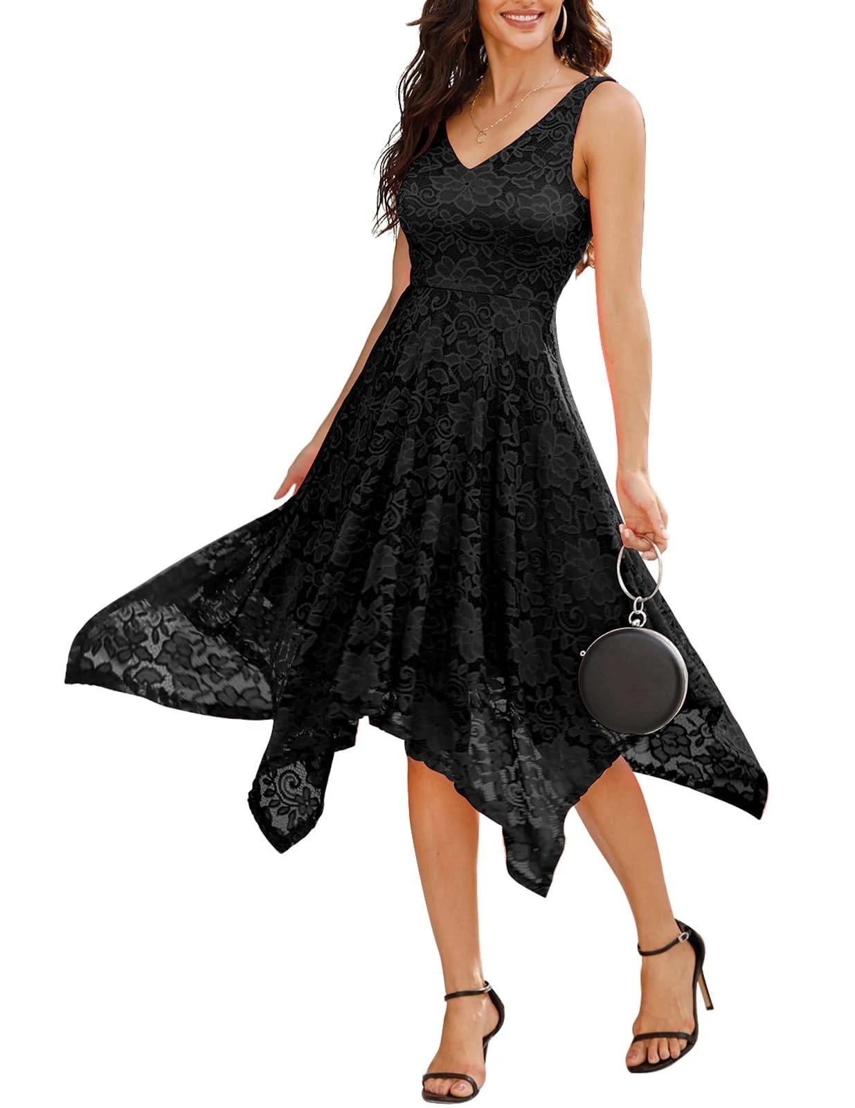 Elegant Vintage Floral Lace Dress for Cocktail and Formal Events | Image