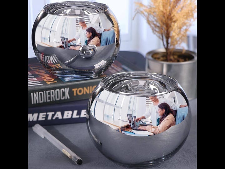 sunnyfuture-2-pcs-cubicle-accessories-silver-convex-mirror-vase-desk-mirror-cubicle-mirror-to-see-be-1