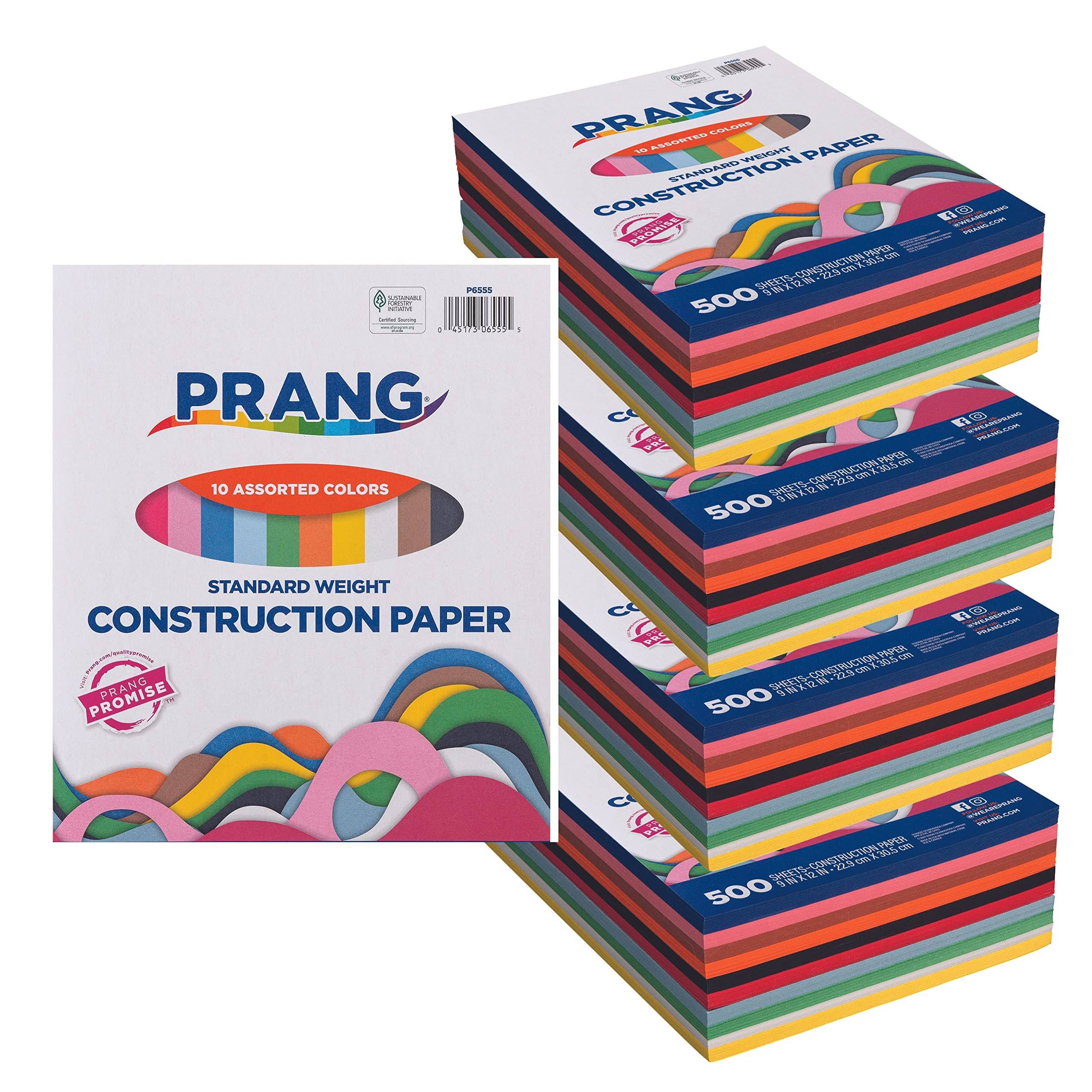 Bright, Multi-Use Construction Paper Set (10 Colors, 500 Sheets) | Image