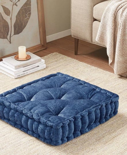 azza-poly-chenille-square-floor-pillow-cushion-navy-intelligent-design-1