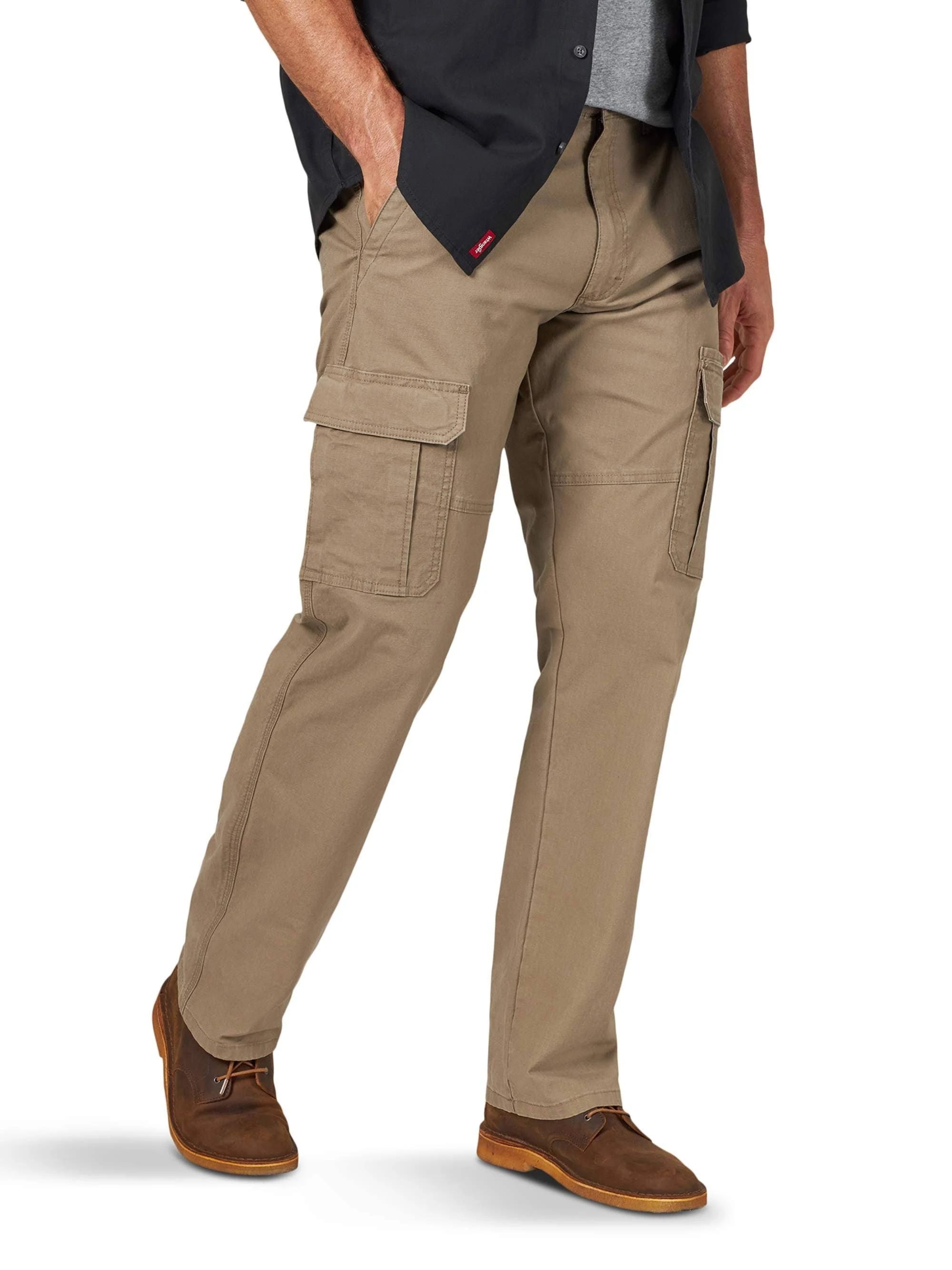 Relaxed Fit Tan Cargo Pants with Zip-Fly Closure | Image