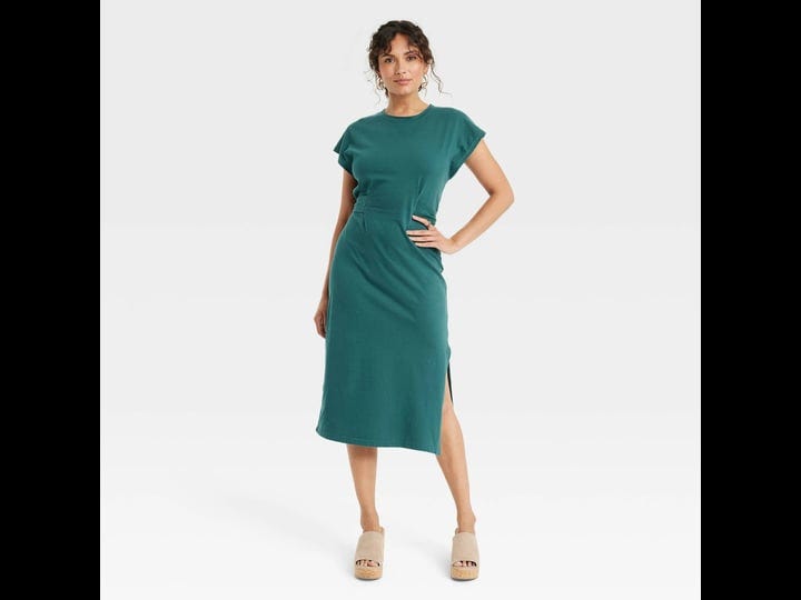 womens-short-sleeve-knit-wrap-midi-dress-universal-thread-green-s-1