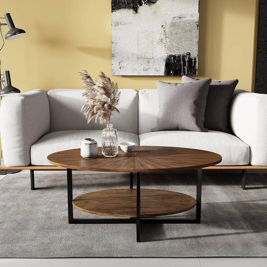 solid-wood-oval-coffee-table-with-cross-metal-legs-walnut-1