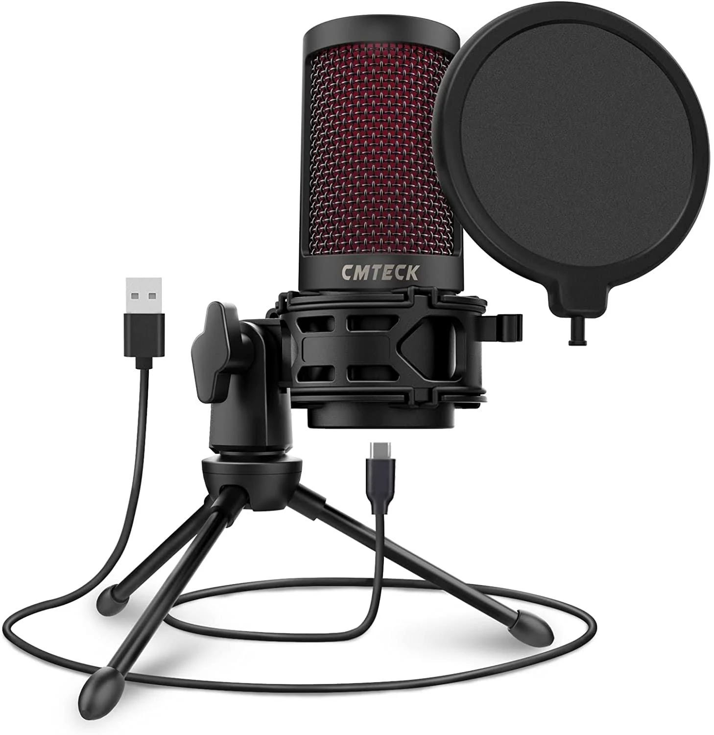 Professional Gaming USB Microphone with Pop Filter and Mute Button | Image