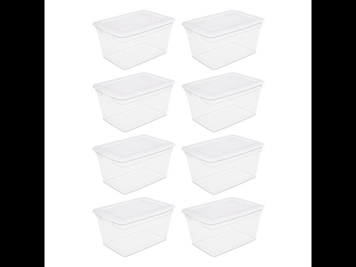 sterilite-plastic-tote-box-58-qt-clear-stackable-container-storage-with-lid-set-of-8-1