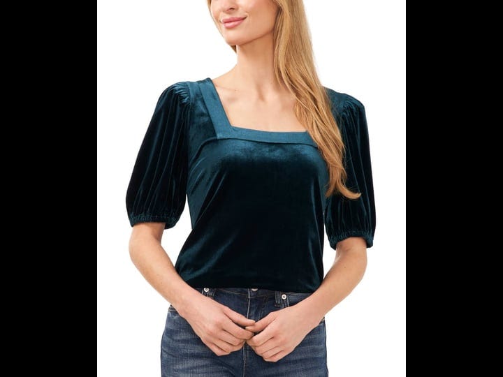 cece-square-neck-stretch-velvet-top-in-hunter-green-1