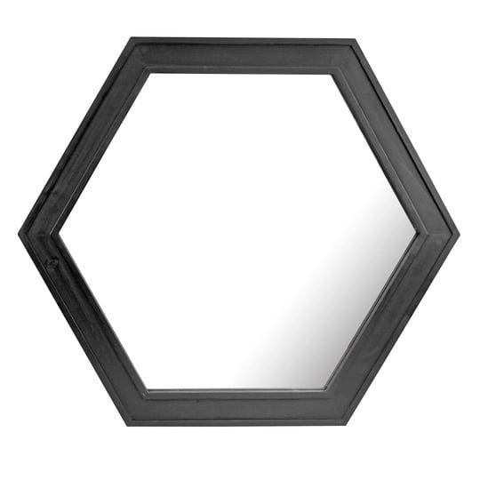 stonebriar-collection-hexagon-wall-mirror-with-black-painted-wood-frame-1