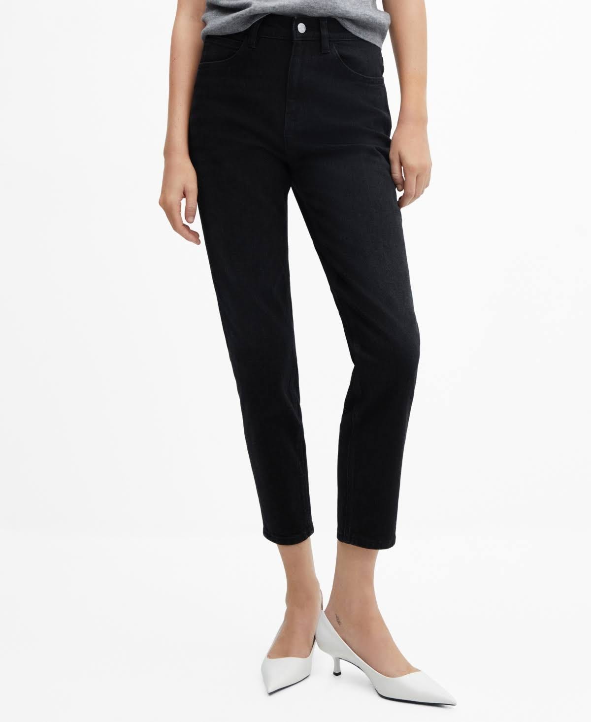 Mango Women's High-Rise Black Denim Jeans - Perfect for Every Style | Image