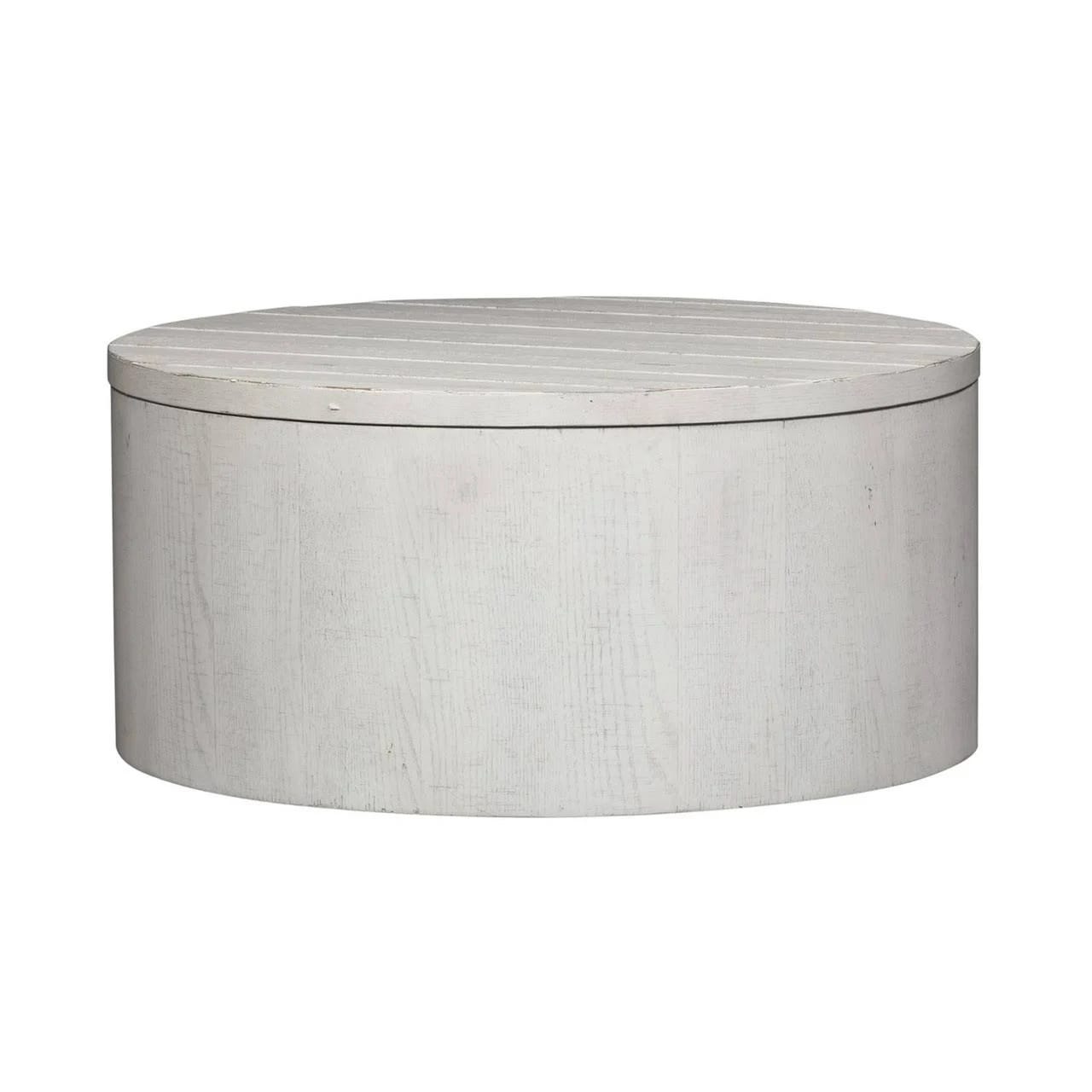 Modern Drum Coffee Table in White | Image