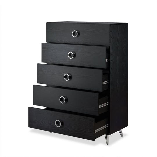 modern-rectangular-wooden-5-drawers-chest-black-1