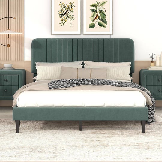 queen-size-platform-bed-with-upholstered-headboard-velvet-platform-bedframe-mattress-foundation-no-b-1