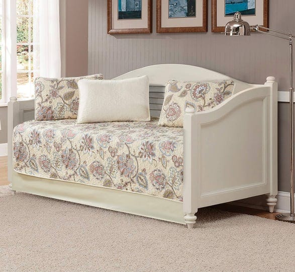 home-collection-5pc-daybed-cover-bedspread-quilt-set-floral-beige-pink-blue-taupe-green-flowers-leav-1