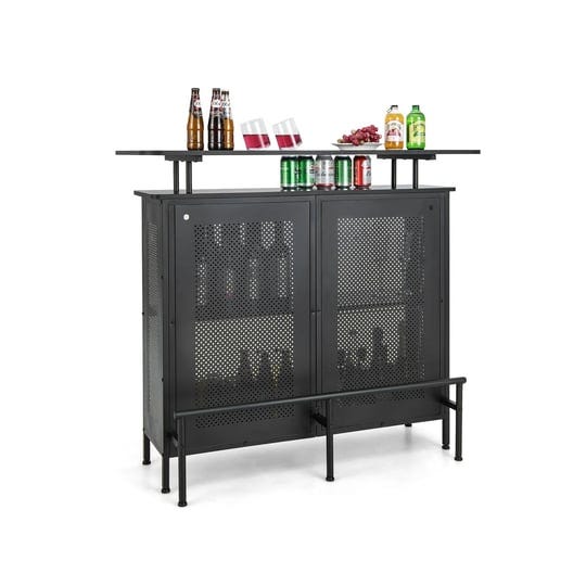 4-tier-liquor-bar-table-with-6-glass-holders-and-metal-footrest-black-costway-1