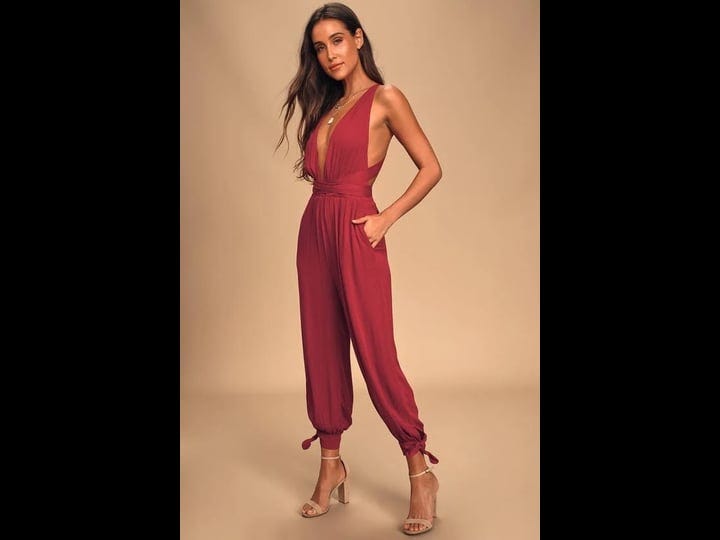 lulus-lolinda-berry-red-convertible-halter-jumpsuit-size-medium-100-rayon-1