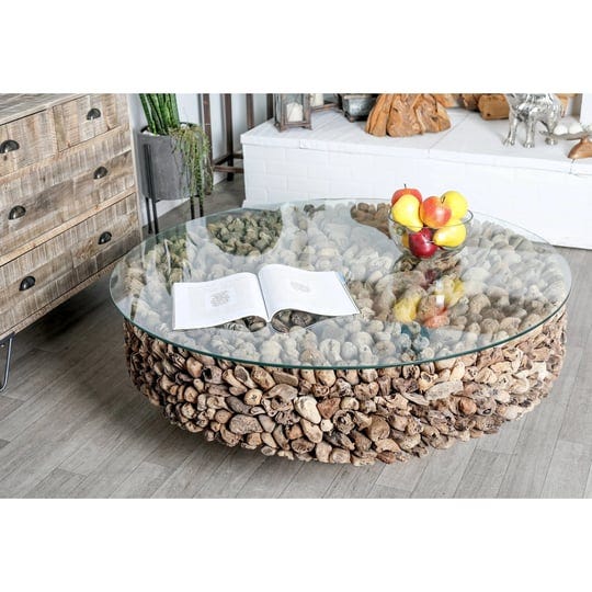 decmode-natural-round-driftwood-and-glass-coffee-table-brown-1