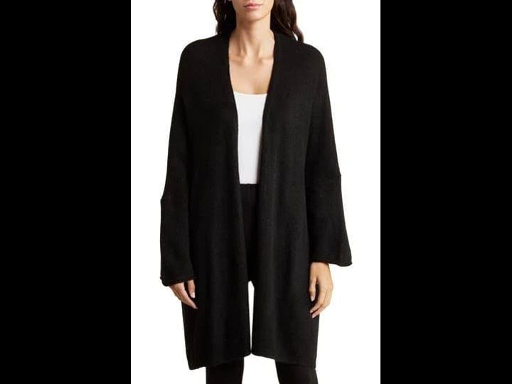 renee-c-womens-high-low-open-front-cardigan-black-size-xs-1