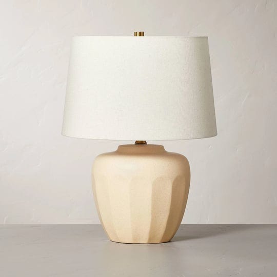 faceted-ceramic-table-lamp-taupe-cream-includes-led-light-bulb-hearth-hand-with-magnolia-1