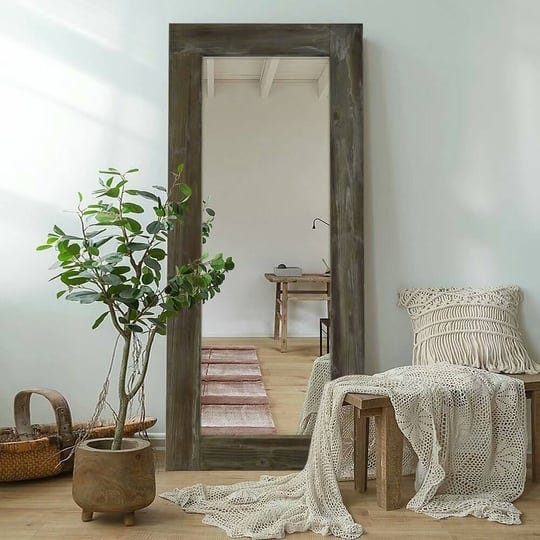 rustic-wood-freestanding-floor-mirror-in-green-1