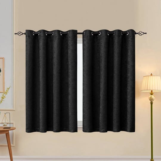 subrtex-blackout-curtains-embossed-window-drapes-2-panel-gormmet-curtain-black-53-inchx-63-inch-size-1