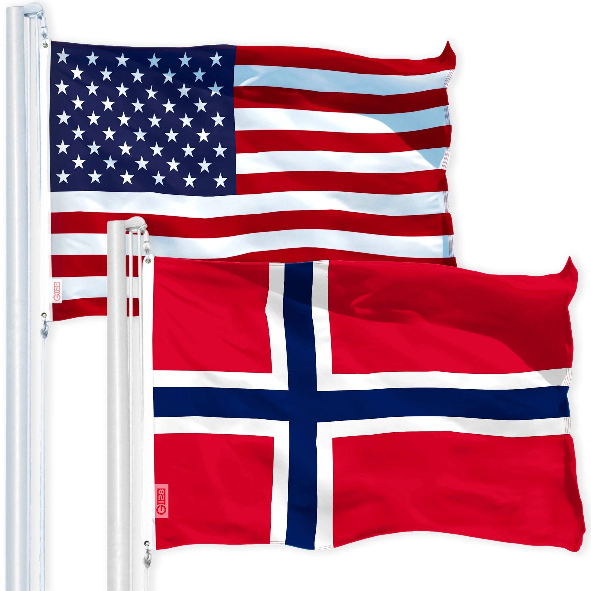 G128 American & Norwegian Flag Combo Pack | Image