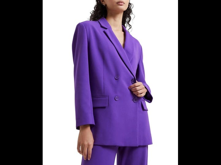 french-connection-womens-whisper-notched-collar-double-breasted-blazer-cobalt-violet-size-m-1