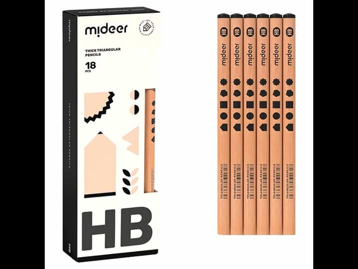 mideer-thick-triangular-pencils-hb-18p-for-kids-ages-14-basswood-1