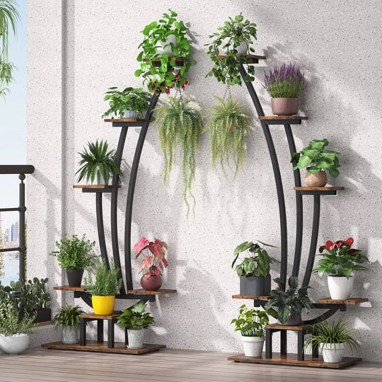 tribesigns-6-tier-tall-indoor-plant-stand-pack-of-2-metal-curved-display-shelf-with-2-hanging-hooks--1