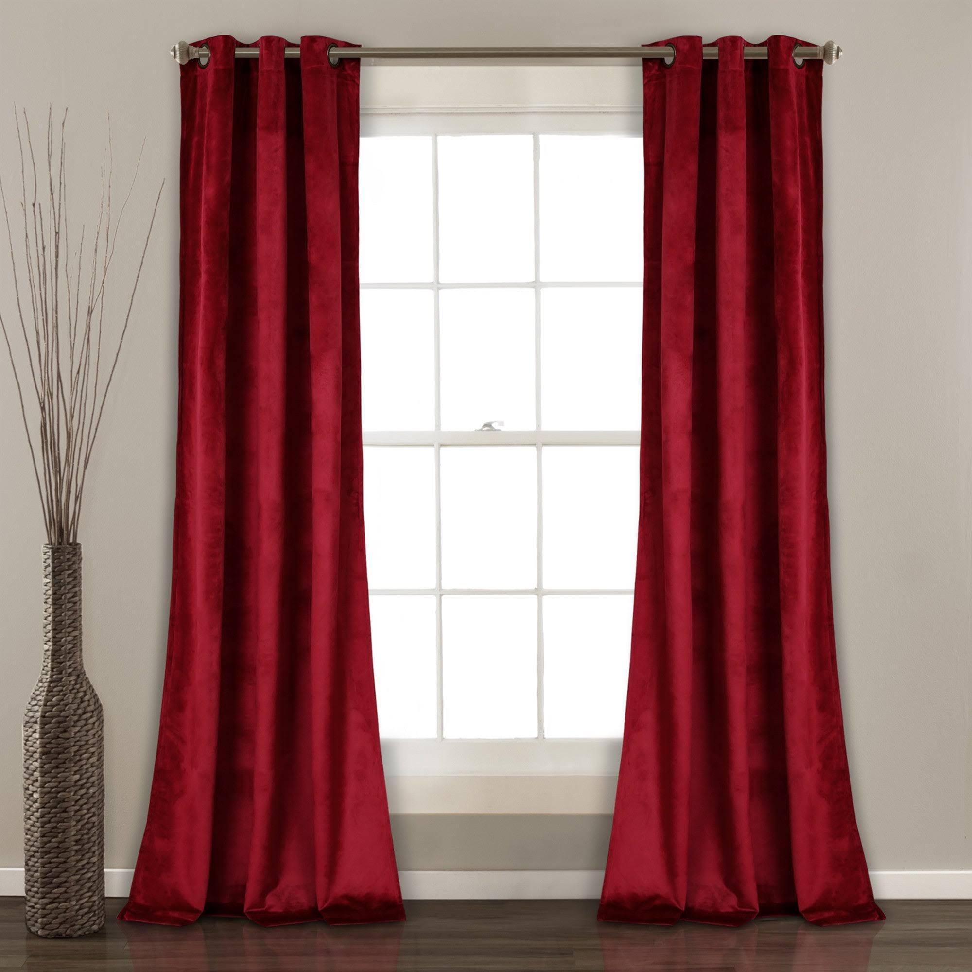 Lush Velvet Red Window Curtains: Room-Darkening and Luxurious | Image
