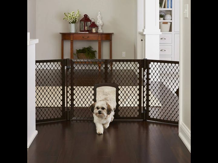 mypet-extra-wide-gate-with-small-pet-door-brown-1