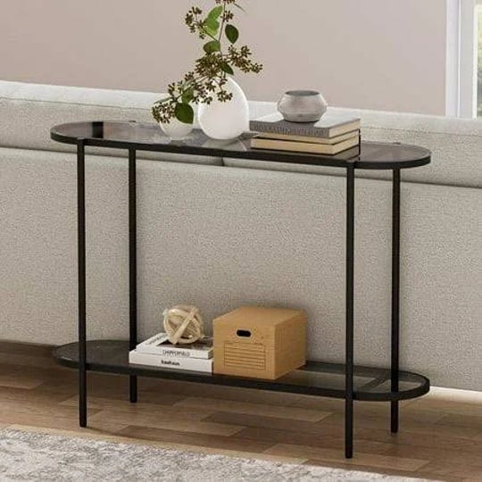 cozy-castle-black-console-table-narrow-glass-sofa-table-2-tier-black-tempered-glass-modern-entryway--1