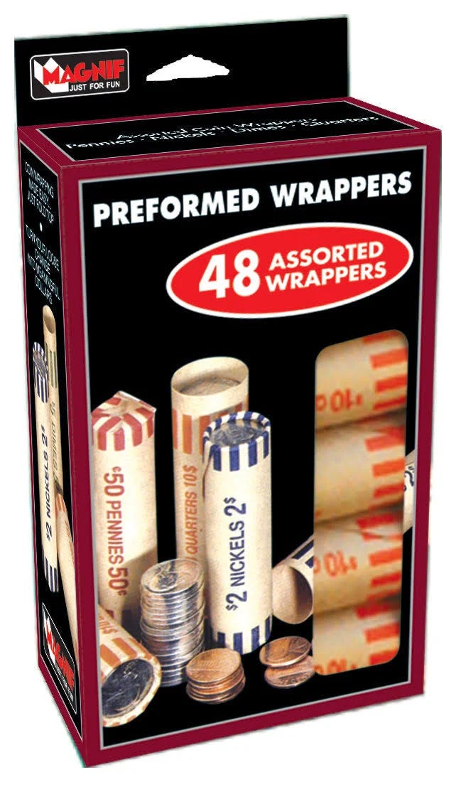 Assorted Coin Tube Wrappers for Easy Change Organization | Image