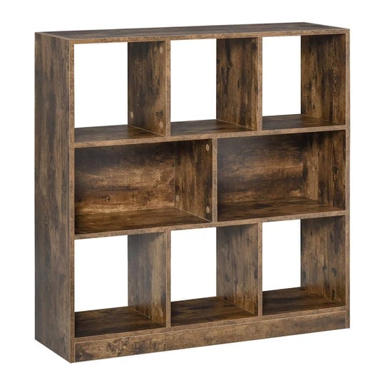 homcom-modern-3-tier-bookcase-storage-shelf-brown-1