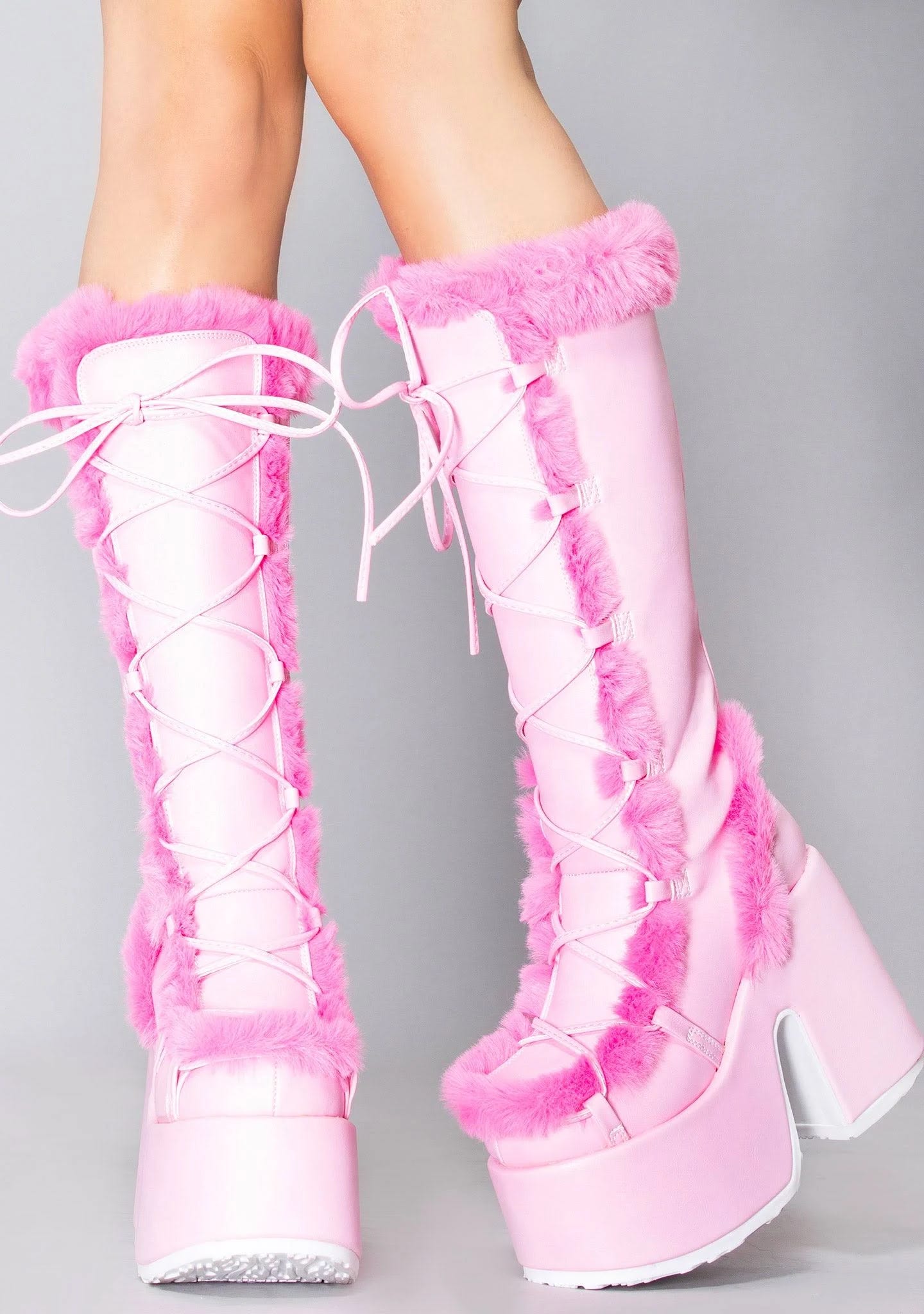 Chic Babypink Vegan Leather Boots for a Confident Strut | Image