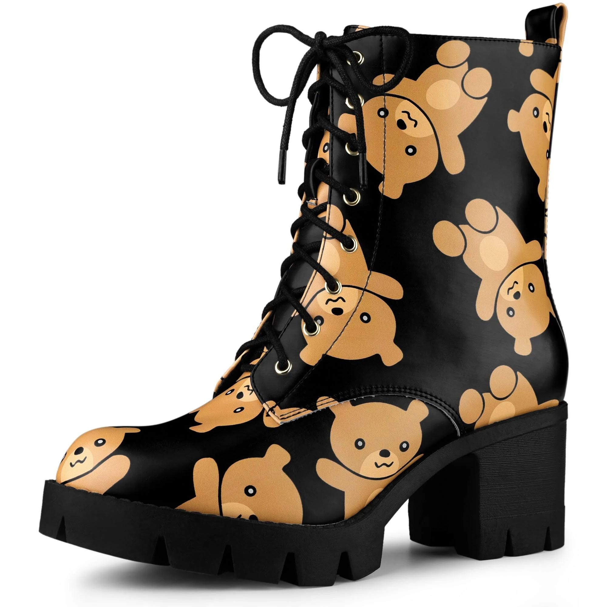 Cute Floral Print Combat Boots - edgy yet comfortable | Image