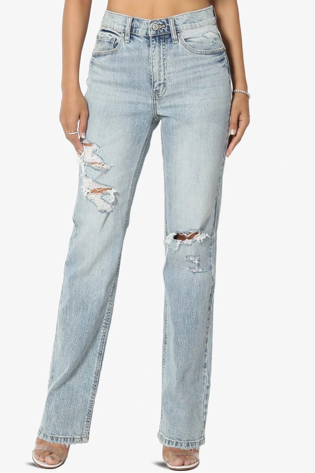 High-Rise Relaxed Boyfriend Dad Jeans in Vintage Light for Women | Image