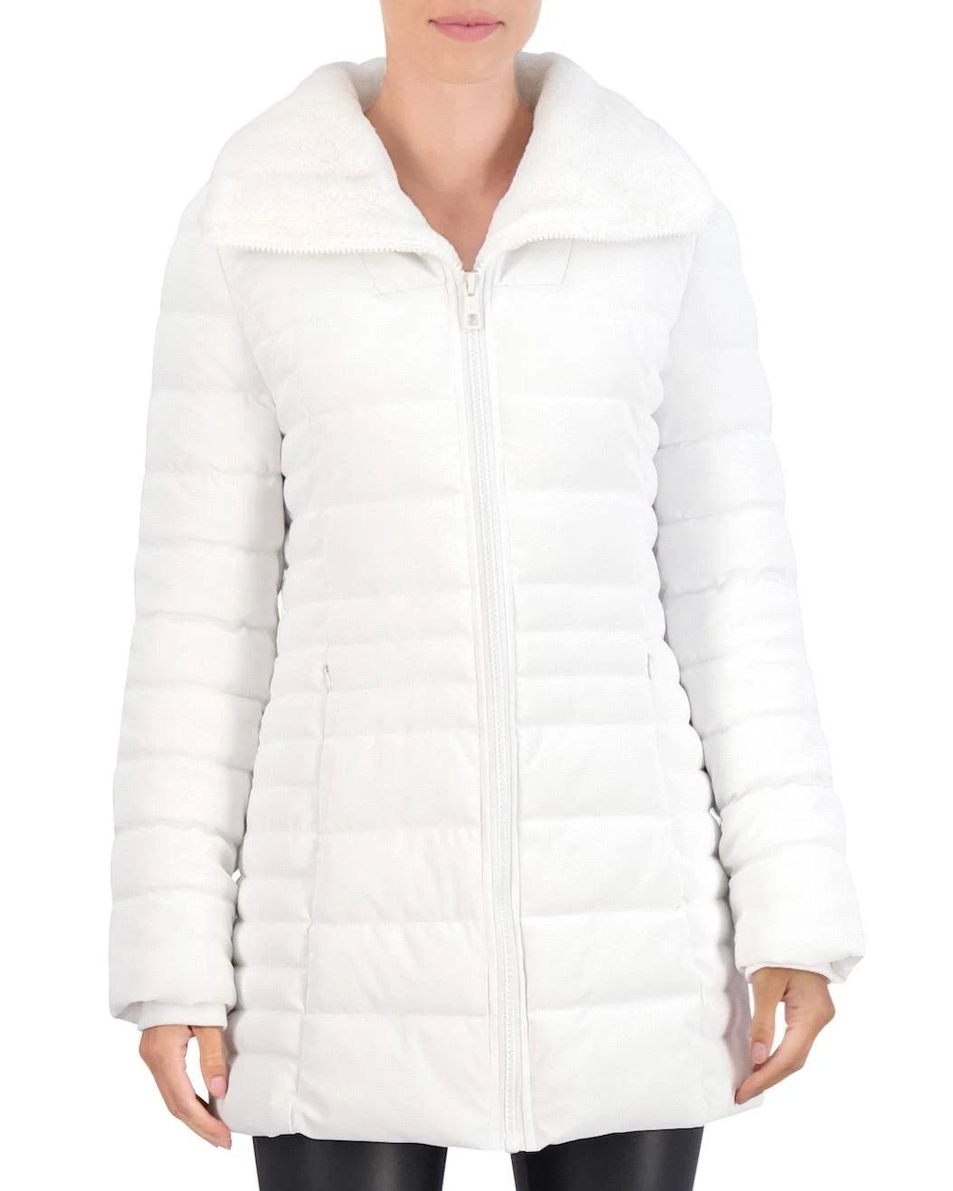 Cozy White Faux Fur Trimmed Puffer Jacket | Image