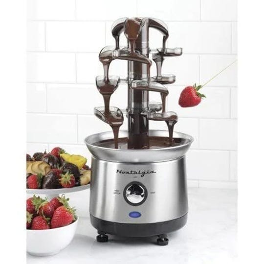 nostalgia-cff1000-2-lbs-stainless-steel-cascading-chocolate-fondue-fountain-1