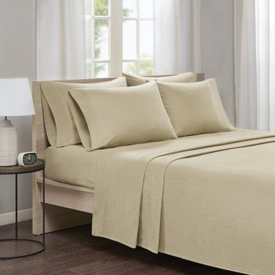 comfort-spaces-cotton-flannel-breathable-warm-bed-sheets-bedding-solid-tan-california-king-1