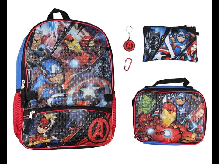 marvel-avengers-5-pc-kids-backpack-set-lunch-box-key-chain-pencil-case-carabiner-1