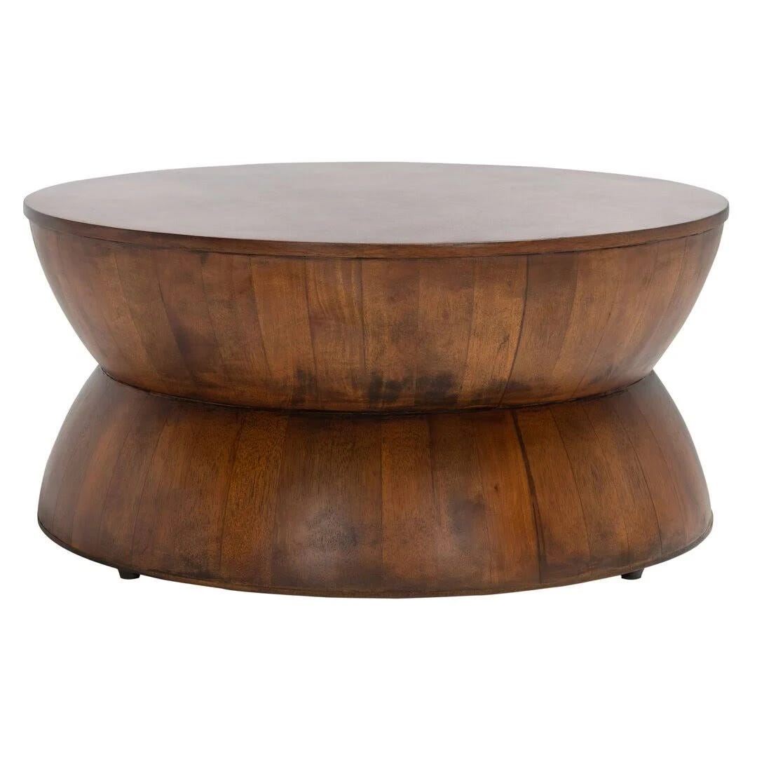 Champlain Drum Coffee Table - Stylish Brown Birch Lane Addition | Image