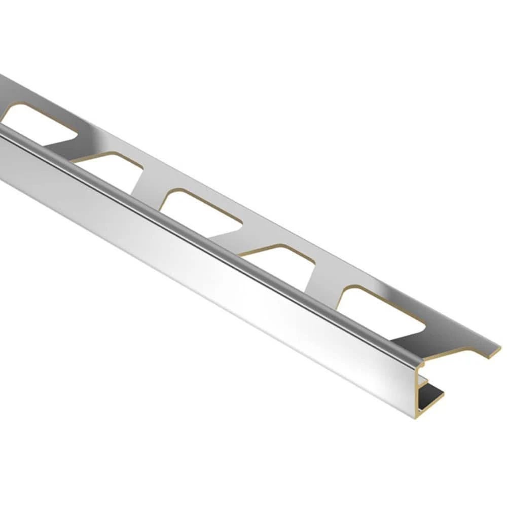 Schluter Jolly Edging Profile: Chrome Plated Solid Brass for 1/2-inch Thick Tile (8' 2-1/2