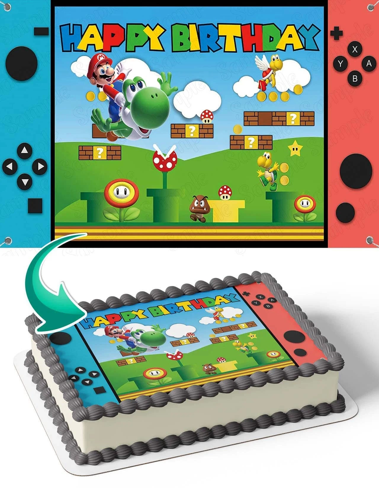 Mario & Luigi Nintendo Switch Mario Luigi Edible Cake Topper | Image