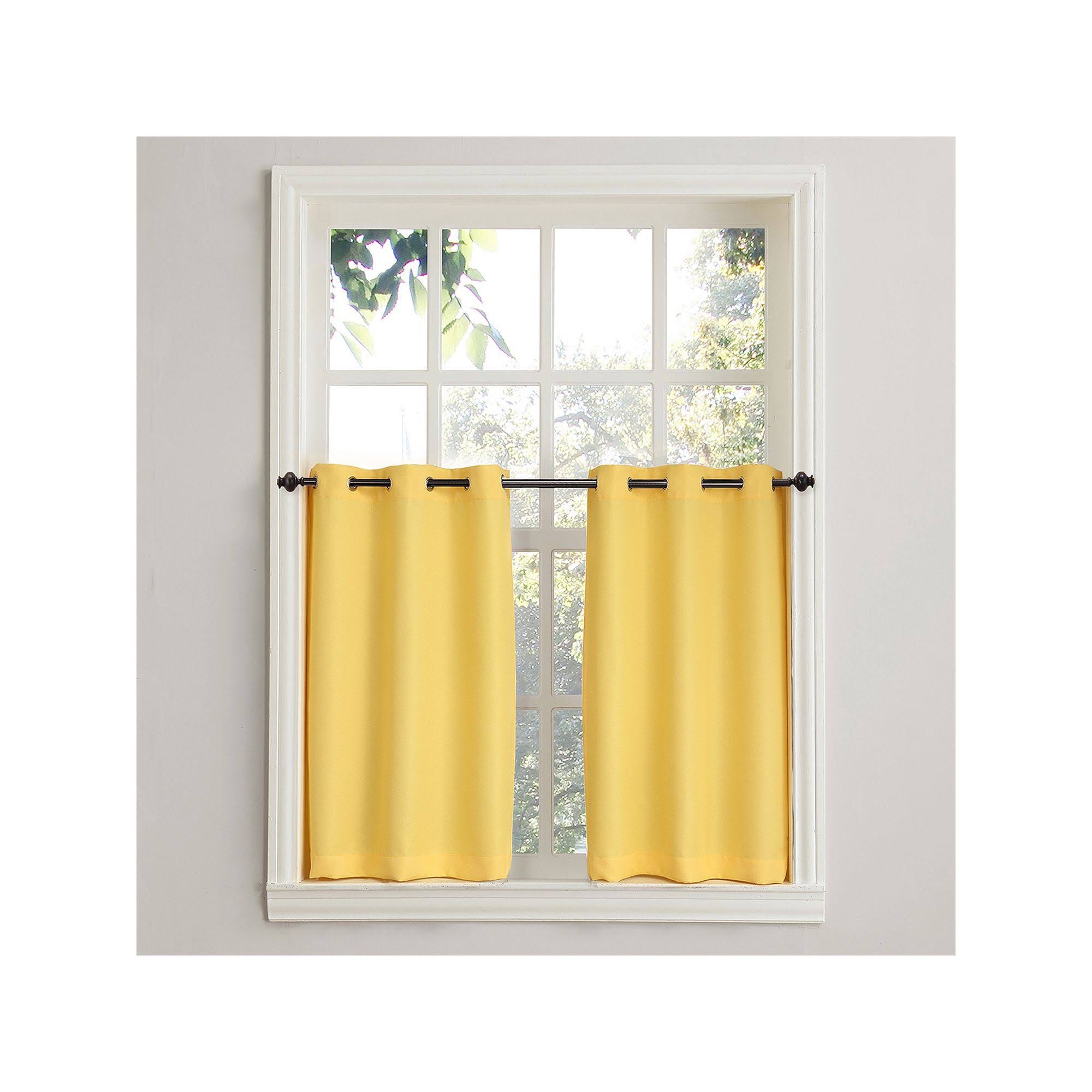 Casual Textured Grommet Kitchen Tier Curtains - 2 count | Image