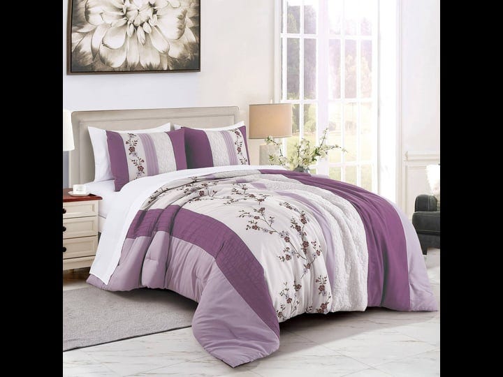 chezmoi-collection-everly-king-bed-in-a-bag-7-pieces-luxury-lavender-purple-gray-cherry-blossom-flor-1