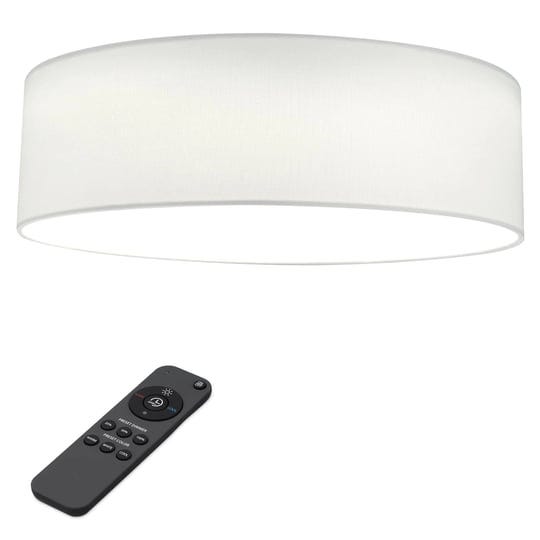 navaris-flush-mount-ceiling-light-15-75-diameter-drum-lamp-shade-led-fixture-with-remote-control-for-1