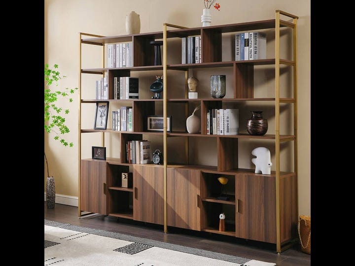 eureka-ergonomic-85h-x-95w-large-wooden-bookcase-with-doors-storage-cabinet-with-adjustable-shelves--1
