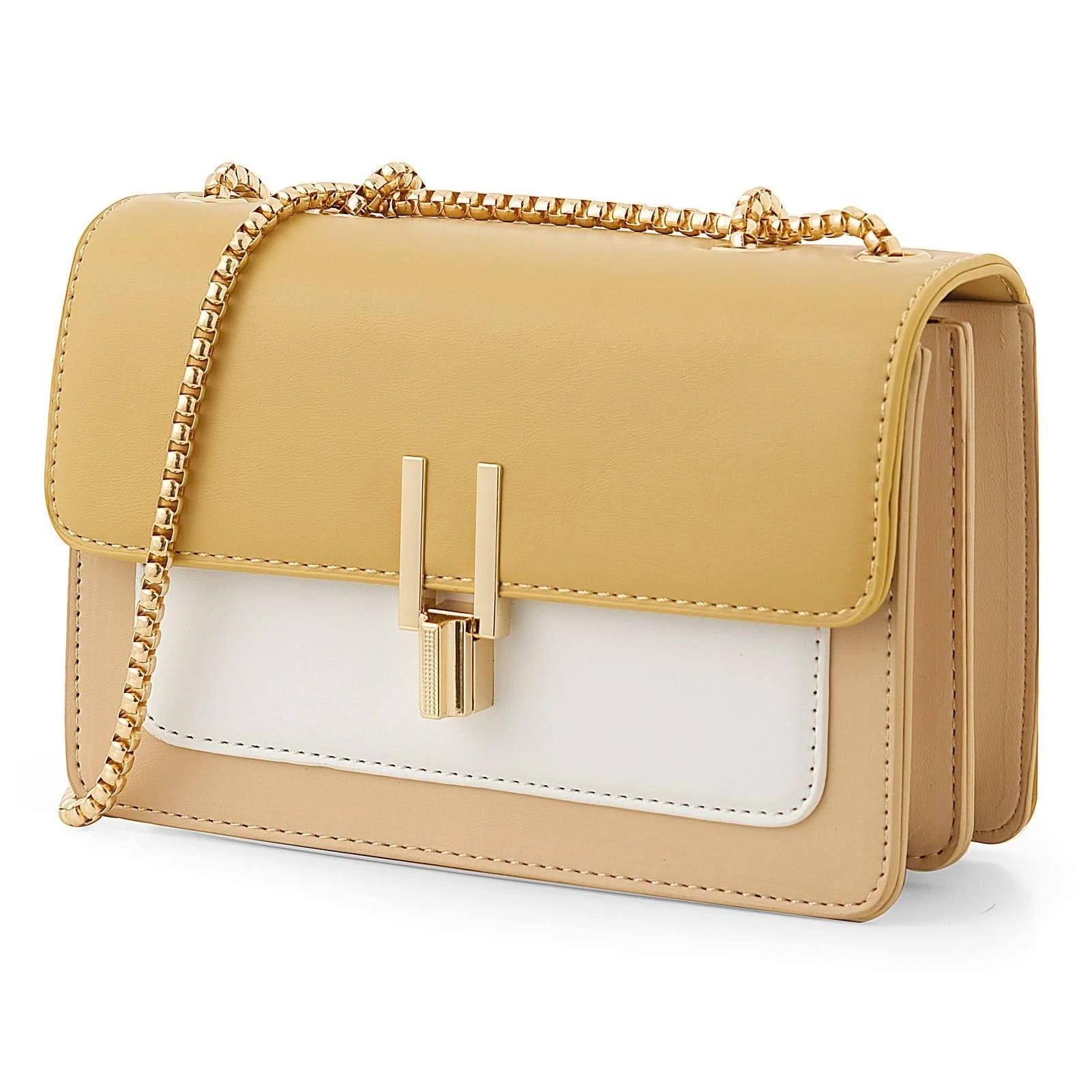 Stylish Color-Block Faux Leather Cross Strap Purse | Image