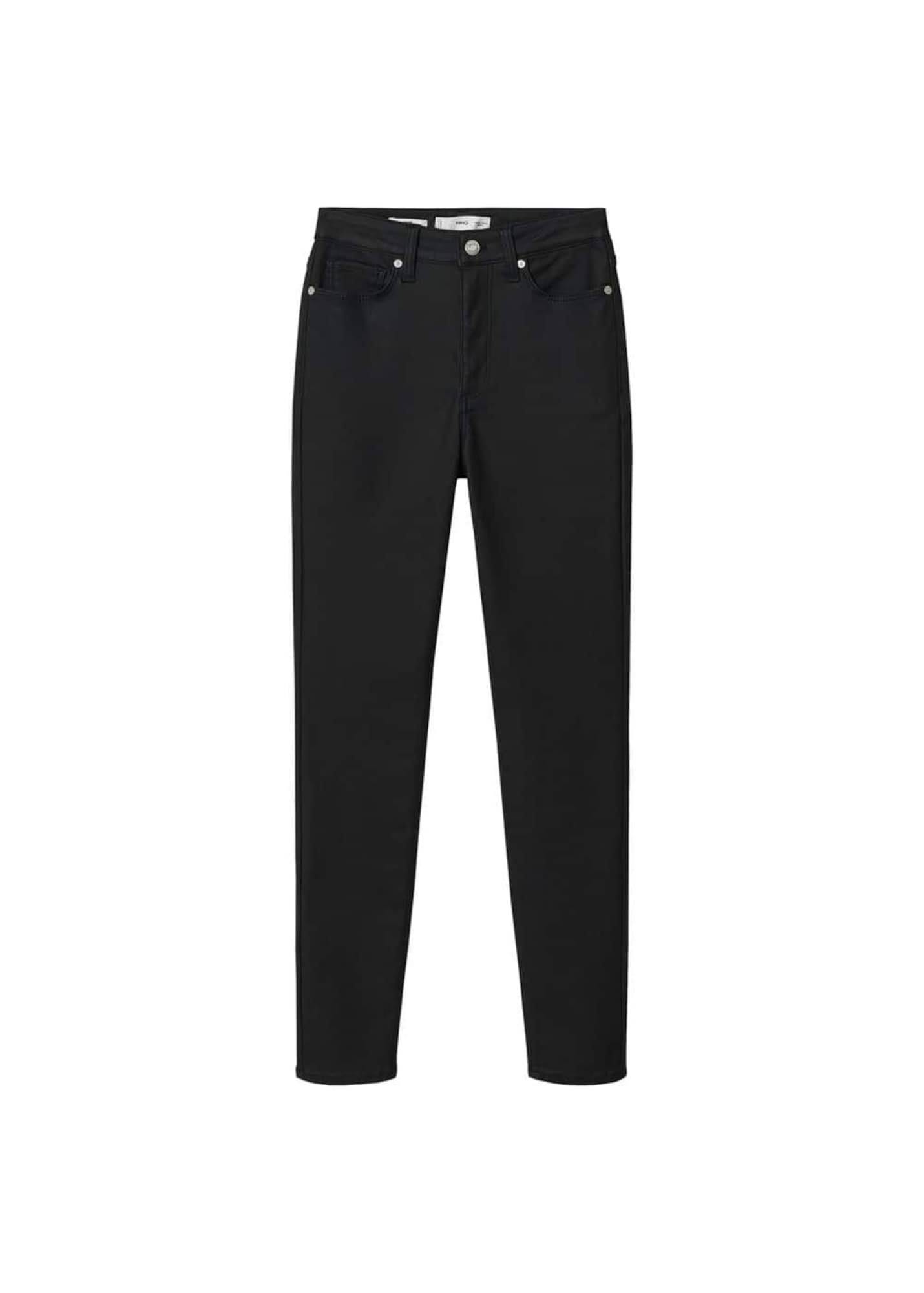 Stylish Black Mango Coated Skinny Jeans | Image