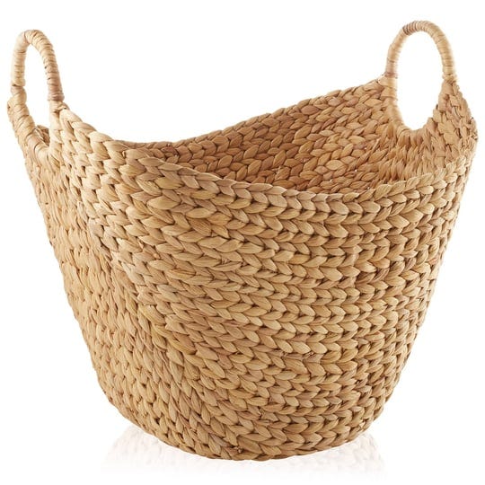 casafield-large-boat-basket-with-handles-water-hyacinth-woven-storage-tote-for-blankets-laundry-bath-1