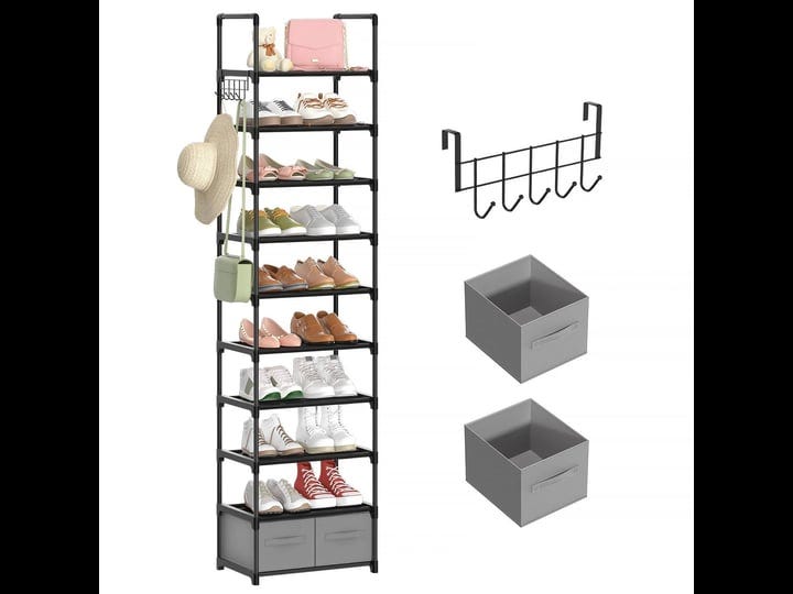 qhh-10-tiers-tall-shoe-rack-metal-narrow-shoe-rack-shoe-tower-organizer-space-saving-vertical-shoe-r-1